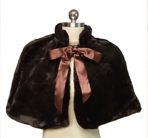 LUXURIOUSLY SOFT & PLUSH FAUX FUR CAPE / CAPELET / JACKET FOR OVER EVENING GOWNS, COCKTAIL DRESSES & PALAZZO PANTS OUTFITS
