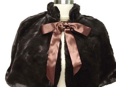 LUXURIOUSLY SOFT & PLUSH FAUX FUR CAPE / CAPELET / JACKET FOR OVER EVENING GOWNS, COCKTAIL DRESSES & PALAZZO PANTS OUTFITS