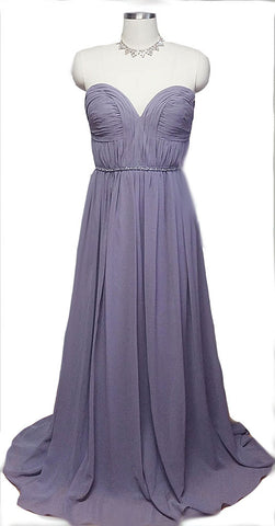 FROM MY OWN PERSONAL COLLECTION - GORGEOUS BARI JAY SILVER SPARKLING RHINESTONES, PURPLE AND SILVER SHOT BEADED CHIFFON EVENING GOWN IN SPRING VIOLET