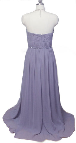 FROM MY OWN PERSONAL COLLECTION - GORGEOUS BARI JAY SILVER SPARKLING RHINESTONES, PURPLE AND SILVER SHOT BEADED CHIFFON EVENING GOWN IN SPRING VIOLET
