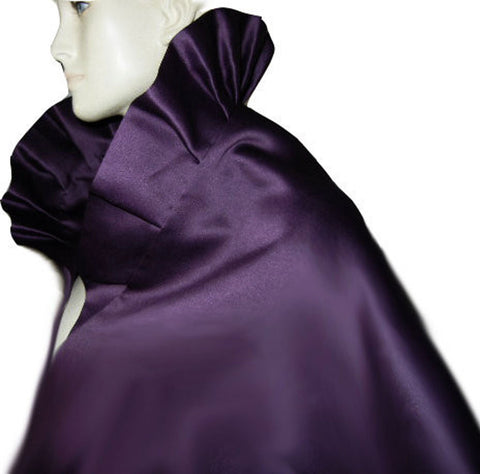 GLAMOROUS  VINTAGE BETMAR DUCHESS SATIN PLEATED EVENING STOLE IN ROYAL PLUM - PERFECT FOR THE HOLIDAYS
