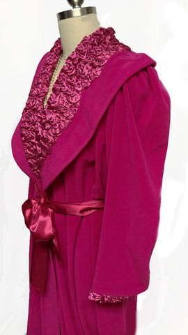 *NEW WITH TAG - VINTAGE MADE IN ITALY 1980s SATIN & VELOUR WRAP ROBE IN RUBY -  SIZE LARGE - #2 - WOULD MAKE A WONDERFUL BIRTHDAY OR CHRISTMAS PRESENT!