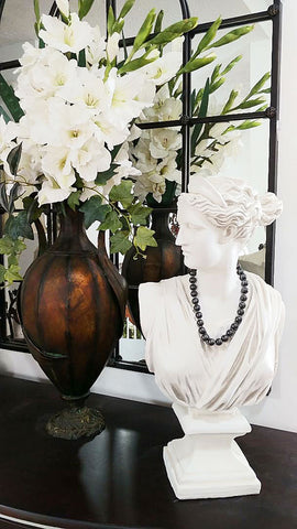*NEW - LARGE BLACK SOUTH SEA SEASHELL MAN MADE PEARL NECKLACE - VERY CLASSIC