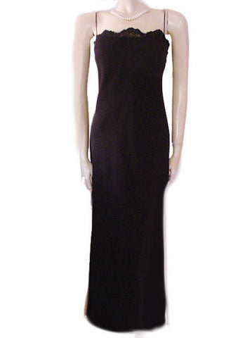 *GORGEOUS CARMEN MARC VALVO LACE EVENING GOWN WITH LACE UP BACK