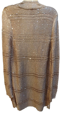*NEW WITH TAGS - CHICO'S SEQUIN SWEATER CARDIGAN JACKET IN GOLD SHIMMER FROM THE TRAVELERS COLLECTION - WOULD MAKE A WONDERFUL CHRISTMAS OR BIRTHDAY GIFT
