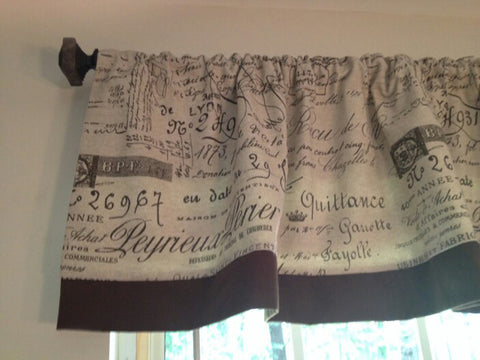 * NEW - 1 FRENCH SCRIPT DOCUMENT WINDOW VALANCE