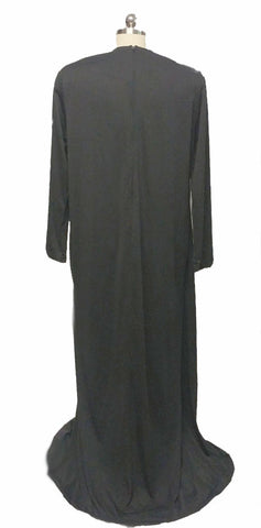 NEW OLD STOCK WITH TAGS - GLAMOROUS VINTAGE DAVID BROWN DRESSING GOWN EVENING GOWN WITH HUGE PRONG-SET SPARKLING RHINESTONE DECORATION