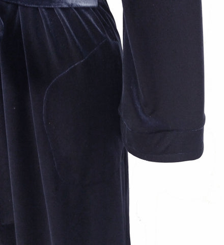 NEW - DIAMOND TEA LUXURIOUS WRAP-STYLE VELVET VELOUR ROBE IN MIDNIGHT NAVY - SIZE SMALL #2 - WOULD MAKE A WONDERFUL GIFT!