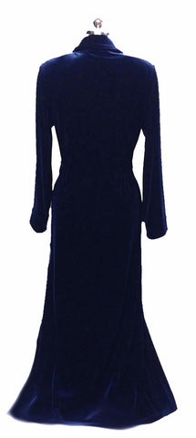 NEW - DIAMOND TEA LUXURIOUS WRAP-STYLE VELVET VELOUR ROBE IN COBALT- SIZE SMALL - ONLY 1 IN STOCK - WOULD MAKE A WONDERFUL GIFT!