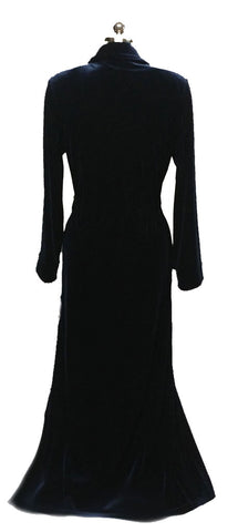 NEW - DIAMOND TEA LUXURIOUS WRAP-STYLE VELVET VELOUR ROBE IN MIDNIGHT NAVY - SIZE SMALL #2 - WOULD MAKE A WONDERFUL GIFT!