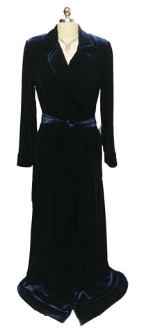 *NEW - DIAMOND TEA LUXURIOUS WRAP-STYLE VELVET VELOUR ROBE IN MIDNIGHT NAVY - SIZE SMALL #2 - WOULD MAKE A WONDERFUL GIFT!