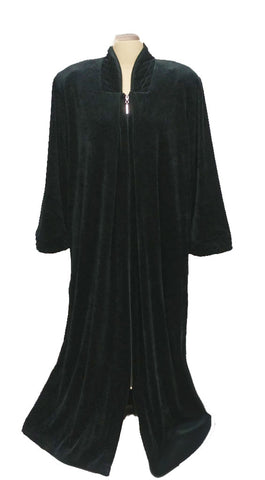 NEW -  DIAMOND TEA COTTON VELOUR ROBE WITH ZIP UP FRONT & QUILTED TRIM IN ASPEN - SIZE LARGE- #2 - WOULD MAKE A WONDERFUL GIFT