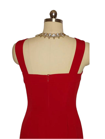 VINTAGE ESCADA COUTURE EVENING GOWN WITH GOLD BUTTONS STUDDED WITH RHINESTONES
