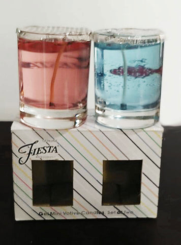NEW OLD STOCK - FIESTA HOMER LAUGHLIN GEL MINI VOTIVE CANDLES IN A JAR (SET OF 2) - GENUINE LICENSED FIESTA