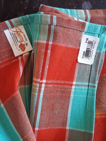 NEW OLD STOCK - HOMER LAUGHLIN FIESTA BISTRO CHECK PLAID NAPKINS