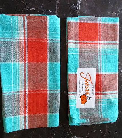 NEW OLD STOCK - HOMER LAUGHLIN FIESTA BISTRO CHECK PLAID NAPKINS