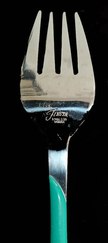 FIESTA HOMER LAUGHLIN METALTURQUOISE SALAD SERVERS