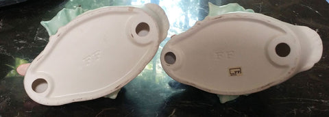 VINTAGE '80s FITZ & FLOYD PORCELAIN WHITE DUCK CANDLE HOLDERS WITH PINK & GREEN TULIPS & LEAVES