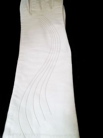 ELEGANT VINTAGE ‘50s / ‘60s LONG SWIRL WEDDING LEATHER GLOVES