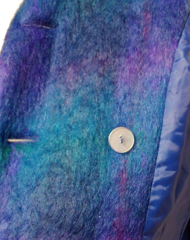 *BEAUTIFUL VINTAGE HARRIS / WALLACE MOHAIR JACKET IN STUNNING COLORS OF NORTHERN LIGHTS