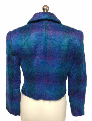 *BEAUTIFUL VINTAGE HARRIS / WALLACE MOHAIR JACKET IN STUNNING COLORS OF NORTHERN LIGHTS