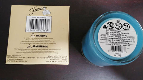 NEW OLD STOCK - HOMER LAUGHLIN FIESTA 8 OZ. FILLED JAR CANDLE IN PEACOCK - 1 JAR CANDLE