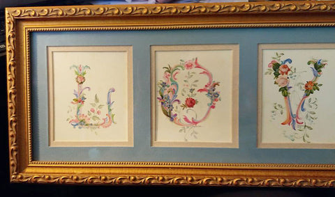 *BEAUTIFUL VINTAGE J. PEARSON DOUBLE MATTED FLORAL "LOVE' PICTURE - WOULD MAKE A BEAUTIFUL BABY GIFT OR FOR A CHILD'S ROOM