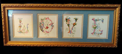 BEAUTIFUL VINTAGE J. PEARSON DOUBLE MATTED FLORAL "LOVE' PICTURE - WOULD MAKE A BEAUTIFUL BABY GIFT OR FOR A CHILD'S ROOM - (1 PICTURE)