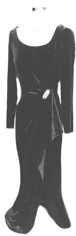 VINTAGE '30s / '40s LOOK GLAMOROUS EFFREY & DARA EVENINGS DESIGNED BY TOM BARRA WITH RHINESTONE & MOONSTONE LOOK PIN