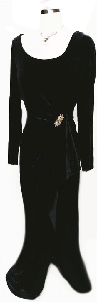 VINTAGE '30s / '40s LOOK GLAMOROUS EFFREY & DARA EVENINGS DESIGNED BY TOM BARRA WITH RHINESTONE & MOONSTONE LOOK PIN
