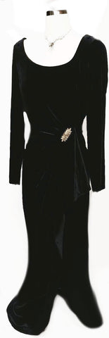 VINTAGE '30s / '40s LOOK GLAMOROUS EFFREY & DARA EVENINGS DESIGNED BY TOM BARRA WITH RHINESTONE & MOONSTONE LOOK PIN