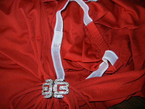 STUNNING VINTAGE LUCIE ANN BEVERLY HILLS GODDESS DRESSING GOWN / EVENING GOWN WITH DAZZLING RHINESTONE CLASP