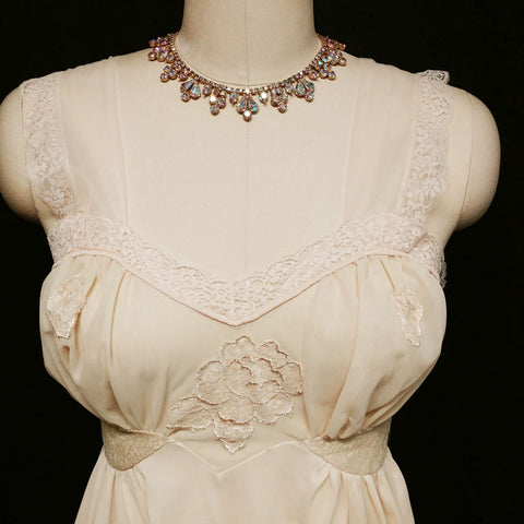 *VINTAGE MOJUD SHEER TULLE RUFFLY NIGHTGOWN IN CANDLELIGHT - NEW WITH TAG