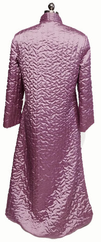 *GORGEOUS VINTAGE NEIMAN MARCUS QUILTED ROBE IN STERLING SILVER ROSE- LIKE NEW