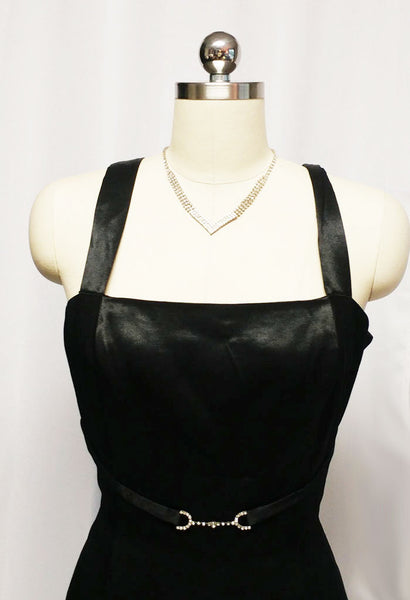 SOPHISTICATED VINTAGE NIGHT MOVES BY HAL BLACK EVENING GOWN WITH A SP   Vintage Clothing & Fashions | Midnight Glamour