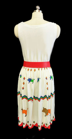 CUTE VINTAGE OLEG CASINNI SIGNATURE BISON SUMMER DRESS IN BEAUTIFUL COLORS