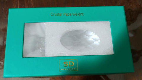 OLEG CASSINI SPARKING CRYSTAL FACETED PINEAPPLE PAPERWEIGHT - (1 PAPERWEIGHT)