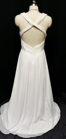 NEW - GLAMOROUS OLEG CASSINI GODDESS PLEATED EVENING GOWN, CRUISE OR  WEDDING GOWN ADORNED WITH A HUGE ROSE