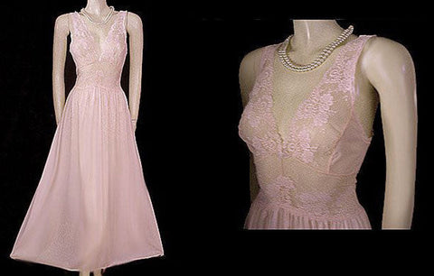 OLGA RARE STYLE SPANDEX MESH LACE POINTELLE BODICE IN ROSE BLUSH