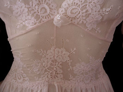 OLGA RARE STYLE SPANDEX MESH LACE POINTELLE BODICE IN ROSE BLUSH