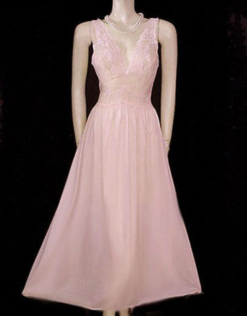 OLGA RARE STYLE SPANDEX MESH LACE POINTELLE BODICE IN ROSE BLUSH