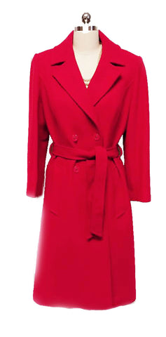 VINTAGE PENDLETON VIRGIN WOOL WRAP COAT MADE IN THE U.S.A. IN LIPSTICK RED