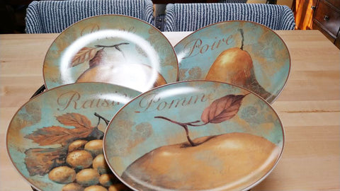 NEW OLD STOCK - OLD WORLD LOOK DESIGN PORCELAIN SALAD PLATES (SET OF 4)  - JUST GORGEOUS!