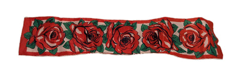 VINTAGE GORGEOUS RED ROSES SILK SCARF PERFECT GIFT FOR VALENTINES DAY OR ANY DAY OF THE YEAR