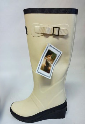 NEW - VICTORIA TRADING COMPANY HOPELESS ROMANTIC RAIN & GARDEN BOOTS IN VANILLA ICE CREAM