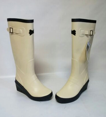 NEW - VICTORIA TRADING COMPANY HOPELESS ROMANTIC RAIN & GARDEN BOOTS IN VANILLA ICE CREAM