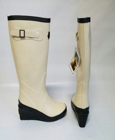 NEW - VICTORIA TRADING COMPANY HOPELESS ROMANTIC RAIN & GARDEN BOOTS IN VANILLA ICE CREAM