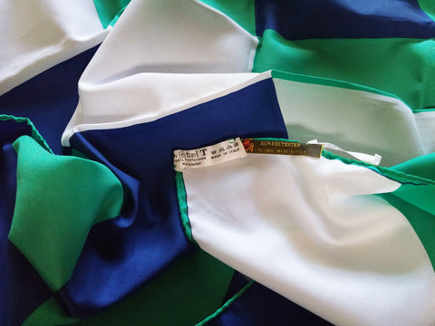 *VINTAGE WISTEL T EMERALD, NAVY & WHITE SCARF MADE IN ITALY