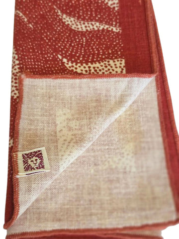 VINTAGE ANNE KLEIN NAPKINS - LION MOTIF - COTTON RUST AND CREAM VINTAGE - SET OF 7