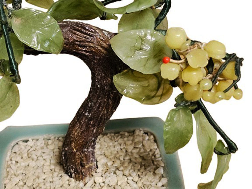jade glass bonsai tree VINTAGE CHINESE PINK AND PERIWINKLE BLUE GLASS OR JADE BONSAI TREE – Vintage Clothing & Fashions